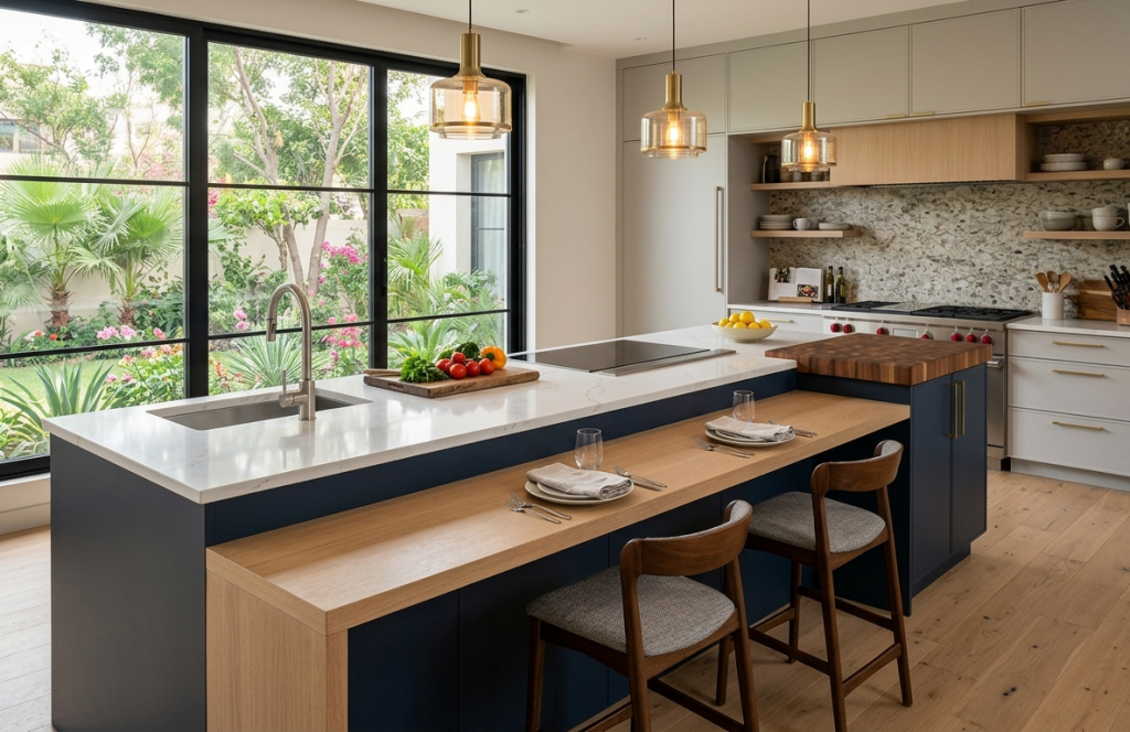 Kitchen island with seating